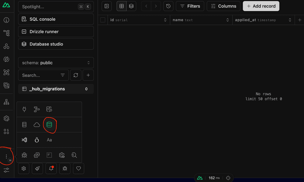 Accés db depuis nuxt dev tool